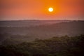 Sunset, Forest from the Dune du Pilat, the biggest sand dune in Europe, France Royalty Free Stock Photo