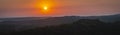 Sunset, Forest from the Dune du Pilat, the biggest sand dune in Europe, France Royalty Free Stock Photo