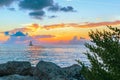 Sunset in the Fort Zachary Taylor Historic State Park.Key West.Florida.USA Royalty Free Stock Photo