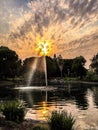 Sunset fountain