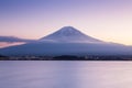 After sunset of Fuji mountain on Kawaguchi Lake Royalty Free Stock Photo