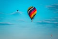 Sunset full of hot air ballons flying in the sky in Battle Creek Michigan Royalty Free Stock Photo