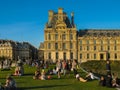 Sunset at the garden of Museum of Decorative Arts in Paris Royalty Free Stock Photo