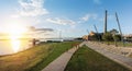 Sunset at Gasometro Power Plant Usina do Gasometro - Revitalized Orla do Guaiba Waterfront - Porto Alegre, Brazil