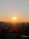 Sunset . Georgia Tbilisi . City view Royalty Free Stock Photo