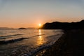 Sunset at Gerakas beach in zakynthos island,Greece Royalty Free Stock Photo