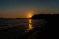 Sunset at Gerakas beach in zakynthos island,Greece Royalty Free Stock Photo