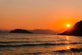 Sunset at Gerakas beach in zakynthos island,Greece Royalty Free Stock Photo