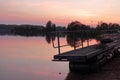 Sunset in germany on Brombachsee.