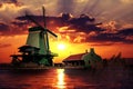 Sunset on the Giant of Netherlands Royalty Free Stock Photo