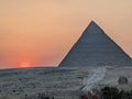 Sunset Giza Pyramids Egypt Royalty Free Stock Photo