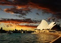 Sunset Glow on Australian Opera House in Sydney