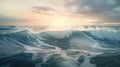 Sunset Glow on Cresting Ocean Wave Horizon Royalty Free Stock Photo