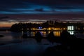 Sunset glow over Siletz Bay in Pacific Oregon coast