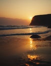 Sunset Glow on Seaside Cliffs Royalty Free Stock Photo