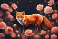 Sunset Glow: Vibrant Rose Flower Fox Rose Flower Fox