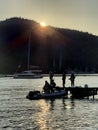 Sunset in Gocek town in Dalaman, Mugla, Turkey Royalty Free Stock Photo