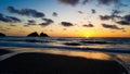 Sunset over the North Cornwall Coast at Holywell Bay Royalty Free Stock Photo