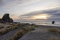 Sunset in gold beach, Oregon. Royalty Free Stock Photo