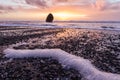 Sunset in Gold Beach, Oregon Royalty Free Stock Photo