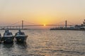 Sunset with The Golden Bridge in Maputo, Mozambique