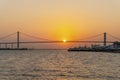 Sunset with The Golden Bridge in Maputo, Mozambique