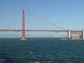 Sunset on the Golden Gate bridge viewed from a cruise ship Royalty Free Stock Photo