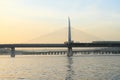 Sunset on Golden Horn Bay in Istanbul Royalty Free Stock Photo