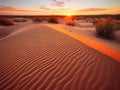 Sunset gradient in desert landscape high angle shot