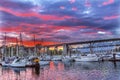 Sunset Granville Island Burrard Street Bridge Vancouver British Royalty Free Stock Photo