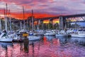 Sunset Granville Island Burrard Street Bridge Vancouver British Royalty Free Stock Photo