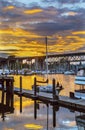 Sunset Granville Island Burrard Street Bridge Vancouver British Columbia Canada Royalty Free Stock Photo