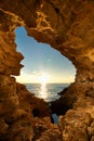 Sunset into grotto Royalty Free Stock Photo