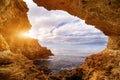 Sunset into grotto Royalty Free Stock Photo