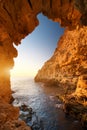 Sunset into grotto Royalty Free Stock Photo