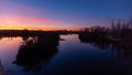 Sunset on the Guadiana River in Merida Spain Royalty Free Stock Photo