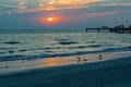 Sunset at Gulf Pier - Ft DeSoto - 3 Royalty Free Stock Photo