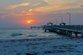 Sunset at Gulf Pier - Ft DeSoto - 2 Royalty Free Stock Photo