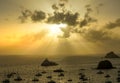 Sunset at Gustavia Harbor, St. Barts Royalty Free Stock Photo