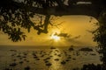 Sunset at Gustavia Harbor, St. Barts Royalty Free Stock Photo