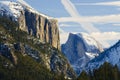 Sunset on Half Dome in Yosemite valley Royalty Free Stock Photo