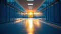 Sunset Hallway Lockers Education Hope Royalty Free Stock Photo