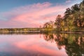 Sunset at Hamilton Lake in Arkansas Royalty Free Stock Photo