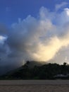 Sunset in Hanalei Bay on Kauai Island, Hawaii. Royalty Free Stock Photo