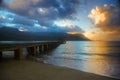 Sunset at Hanalei, Kauai Island Royalty Free Stock Photo