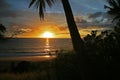 Sunset on a Hawaiian beach Royalty Free Stock Photo