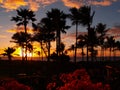 Sunset at Hawaiian luau. Royalty Free Stock Photo