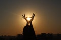 Sunset With Heart Shape Hands Royalty Free Stock Photo