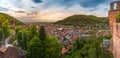 Sunset Heidelberg Panorama Royalty Free Stock Photo