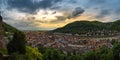 Sunset Heidelberg Panorama , Germany Royalty Free Stock Photo